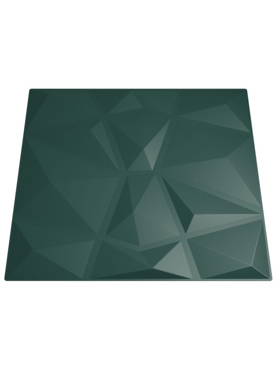 Nástěnné panely 48 ks zelené 50 x 50 cm XPS 12 m² diamant