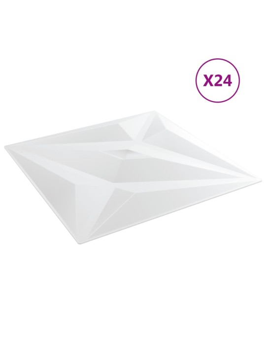 Nástěnné panely 24 ks bílé 50 x 50 cm XPS 6 m² hvězda