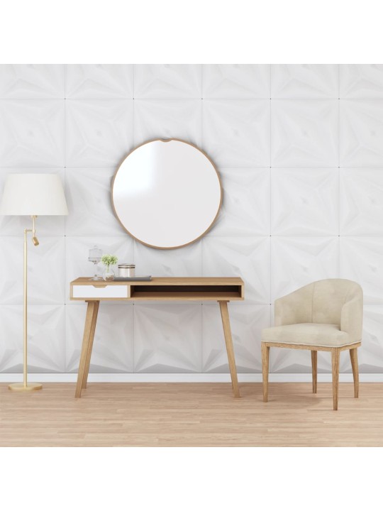 Nástěnné panely 48 ks bílé 50 x 50 cm XPS 12 m² hvězda