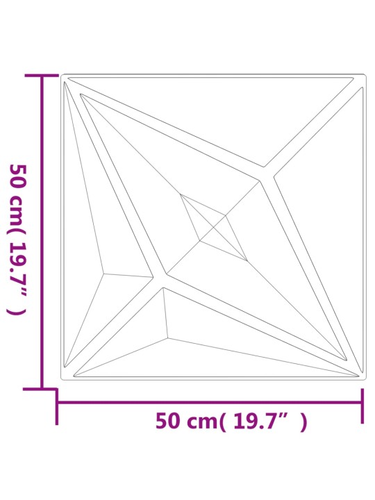 Nástěnné panely 48 ks černé 50 x 50 cm xPS 12 m² hvězda