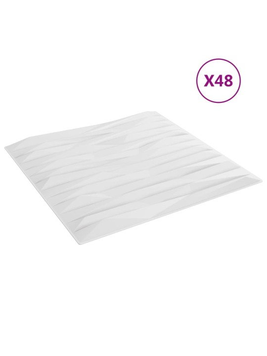 Nástěnné panely 48 ks bílé 50 x 50 cm XPS 12 m² kámen