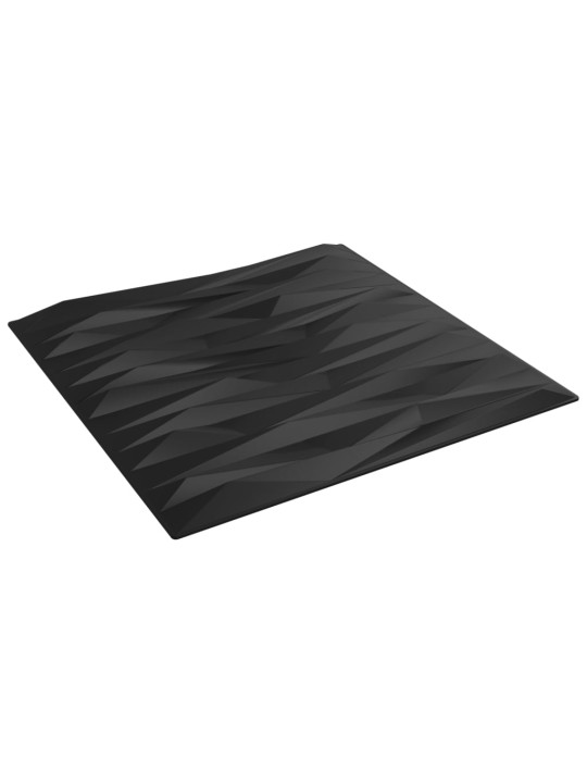 Nástěnné panely 12 ks černé 50 x 50 cm XPS 3 m² kámen