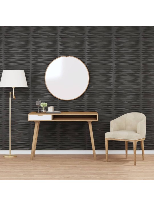 Nástěnné panely 12 ks černé 50 x 50 cm XPS 12 m² kámen