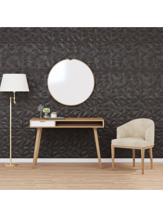 Nástěnné panely 24 ks černé 50 x 50 cm XPS 6 m² ametyst