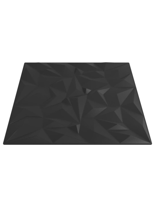 Nástěnné panely 48 ks černé 50 x 50 cm XPS 12 m² ametyst