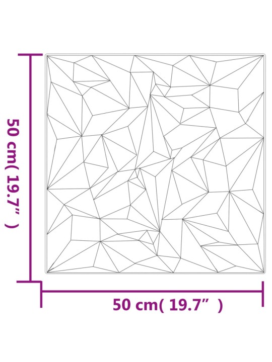 Nástěnné panely 48 ks černé 50 x 50 cm XPS 12 m² ametyst