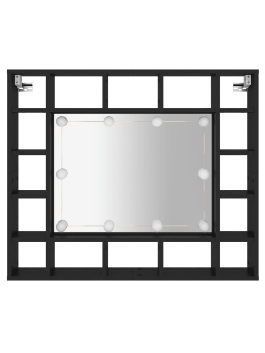 LED zrcadlová skříňka černá 91 x 15 x 76,5 cm
