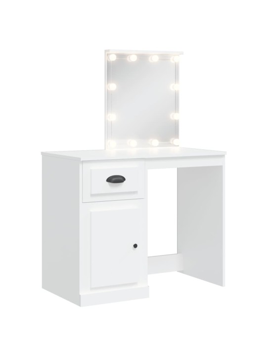 Toaletní stolek s LED osvětlením bílý 90 x 42 x 132,5 cm