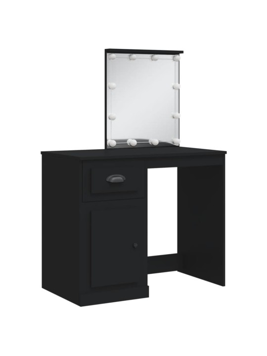 Toaletní stolek s LED osvětlením černý 90 x 42 x 132,5 cm