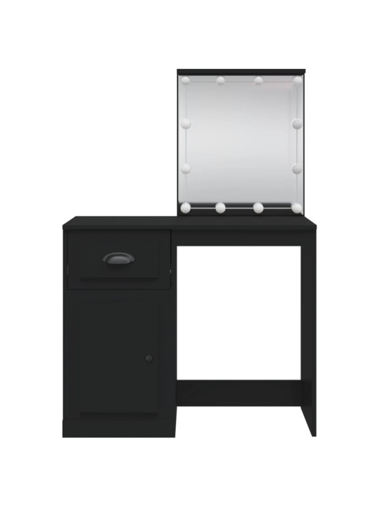 Toaletní stolek s LED osvětlením černý 90 x 42 x 132,5 cm
