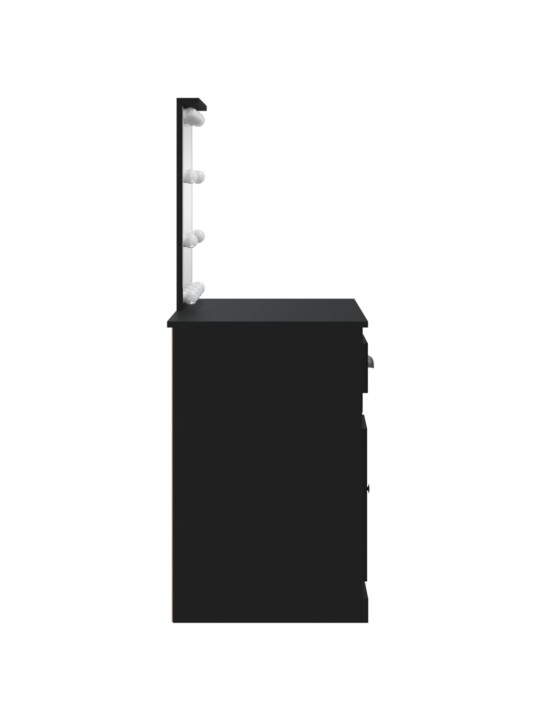 Toaletní stolek s LED osvětlením černý 90 x 42 x 132,5 cm