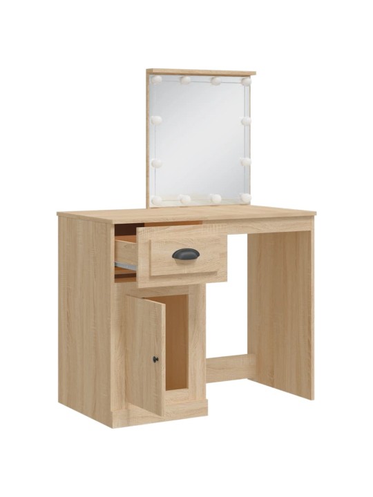 Toaletní stolek s LED osvětlením dub sonoma 90 x 42 x 132,5 cm
