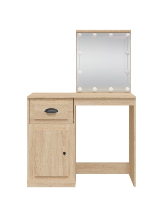 Toaletní stolek s LED osvětlením dub sonoma 90 x 42 x 132,5 cm
