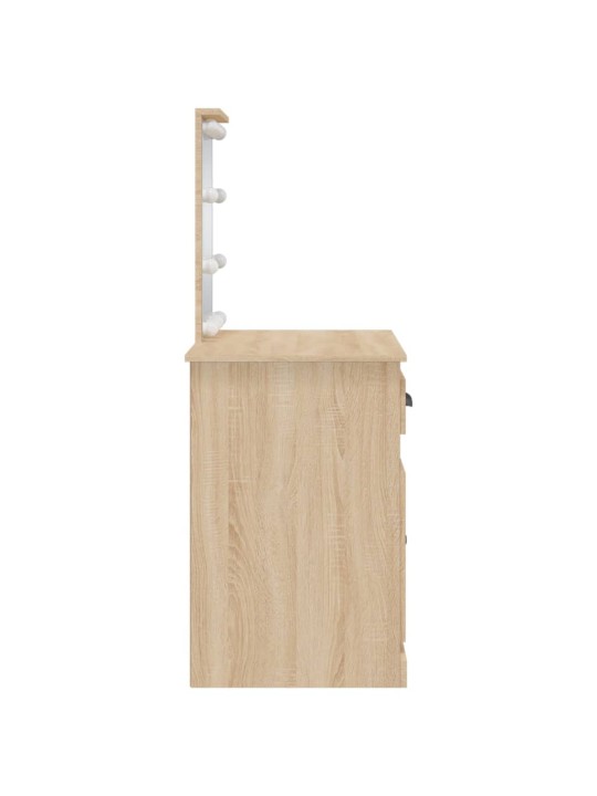 Toaletní stolek s LED osvětlením dub sonoma 90 x 42 x 132,5 cm