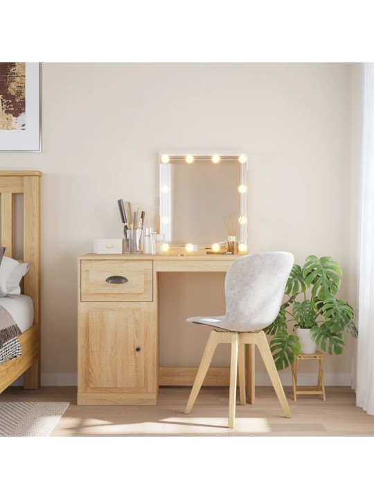 Toaletní stolek s LED osvětlením dub sonoma 90 x 42 x 132,5 cm