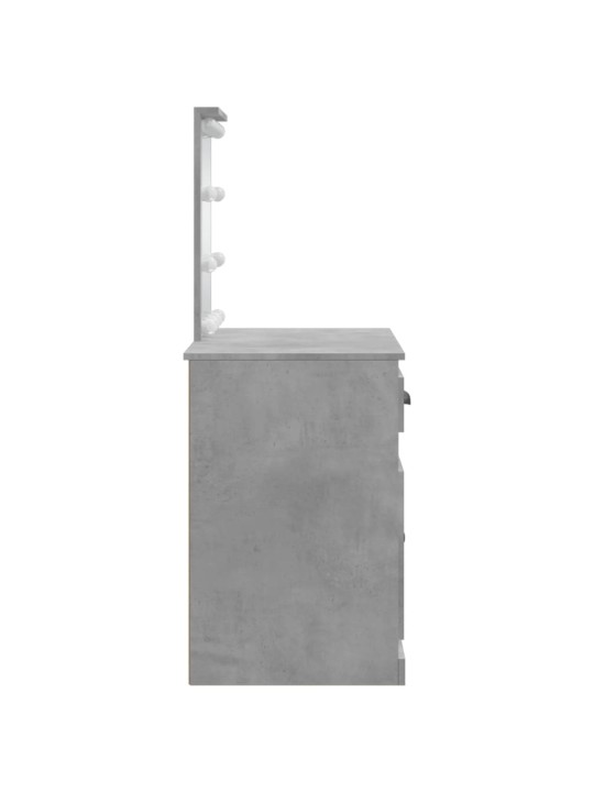 Toaletní stolek s LED osvětlením betonově šedý 90x42x132,5 cm