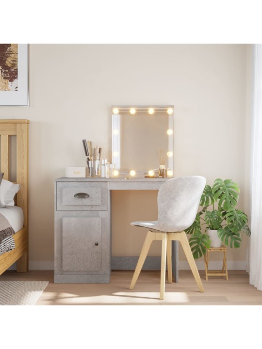 Toaletní stolek s LED osvětlením betonově šedý 90x42x132,5 cm