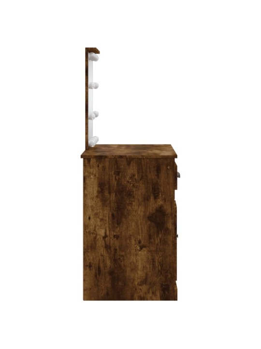 Toaletní stolek s LED osvětlením kouřový dub 90 x 42 x 132,5 cm