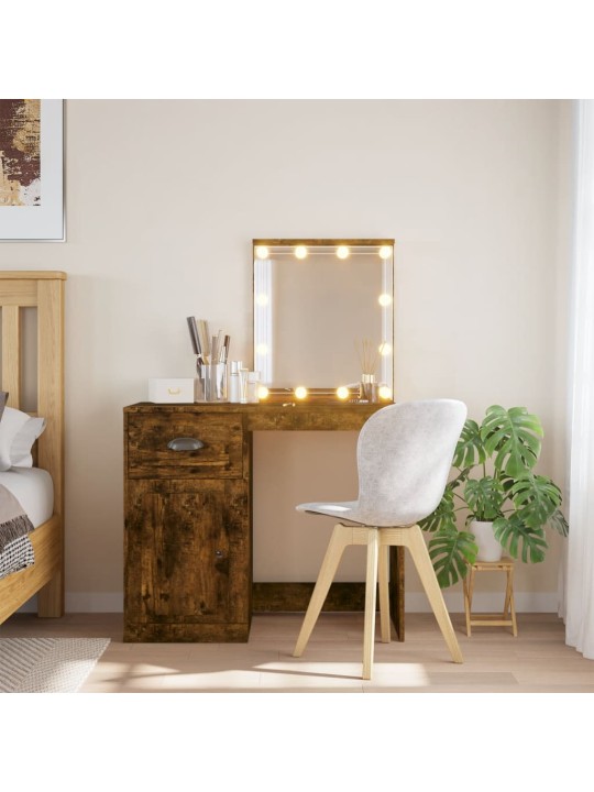 Toaletní stolek s LED osvětlením kouřový dub 90 x 42 x 132,5 cm