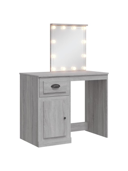 Toaletní stolek s LED osvětlením šedý sonoma 90 x 42 x 132,5 cm