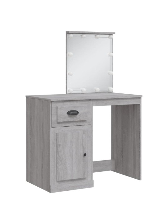 Toaletní stolek s LED osvětlením šedý sonoma 90 x 42 x 132,5 cm