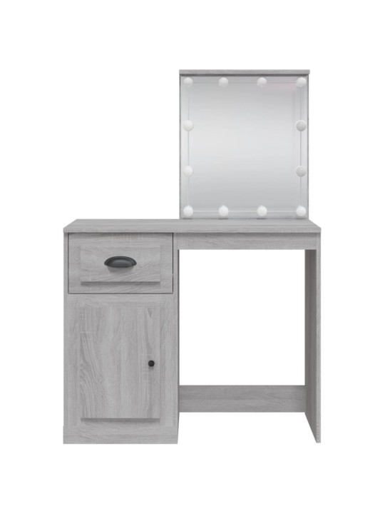 Toaletní stolek s LED osvětlením šedý sonoma 90 x 42 x 132,5 cm