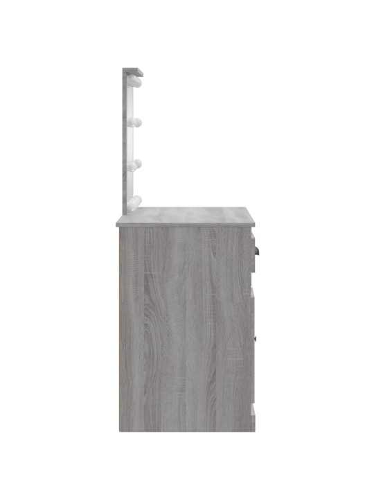 Toaletní stolek s LED osvětlením šedý sonoma 90 x 42 x 132,5 cm