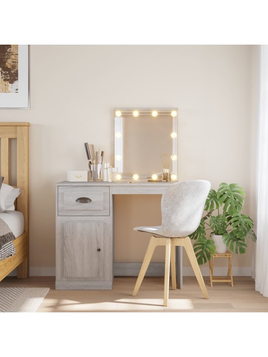 Toaletní stolek s LED osvětlením šedý sonoma 90 x 42 x 132,5 cm