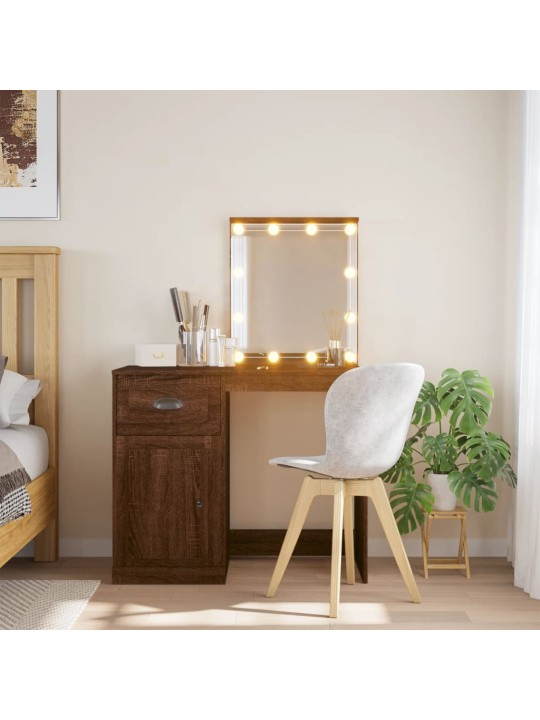 Toaletní stolek s LED osvětlením hnědý dub 90 x 42 x 132,5 cm