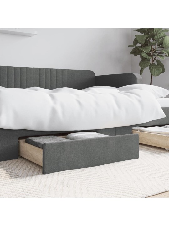 Zásuvky pod postel 2 ks tmavě šedé kompozitní dřevo a textil