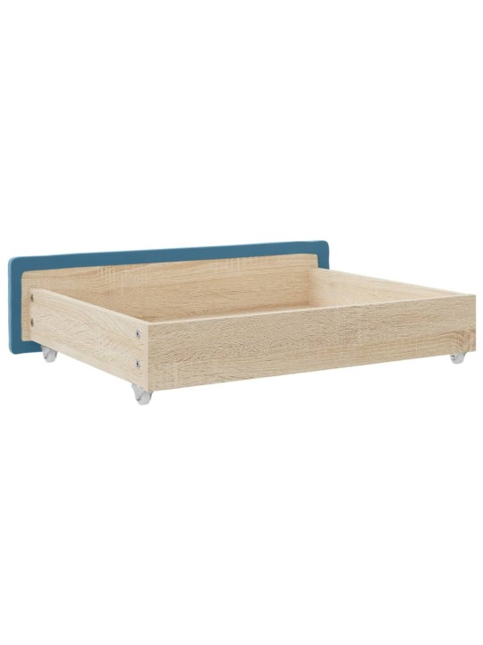 Zásuvky pod postel 2 ks modré kompozitní dřevo a samet
