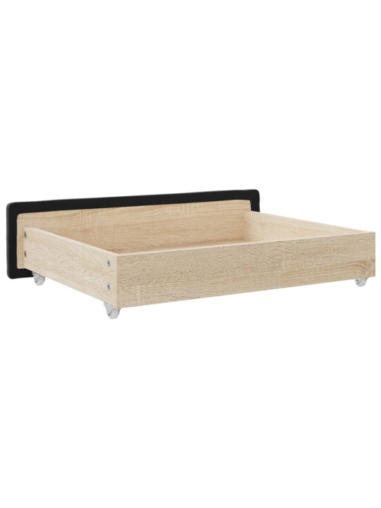 Zásuvky pod postel 2 ks černé kompozitní dřevo a samet