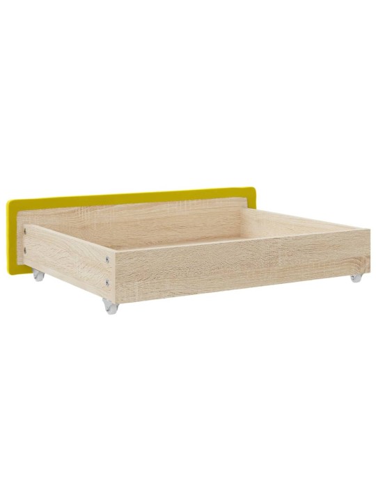Zásuvky pod postel 2 ks žluté kompozitní dřevo a samet