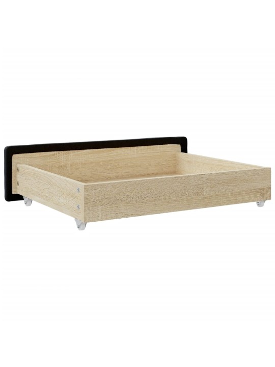 Zásuvky pod postel 2 ks černé kompozitní dřevo a umělá kůže