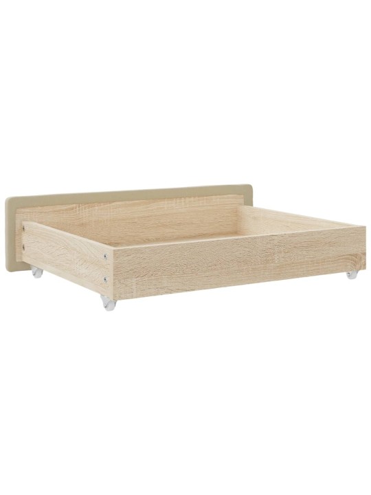 Zásuvky pod postel 2 ks krémové kompozitní dřevo a umělá kůže