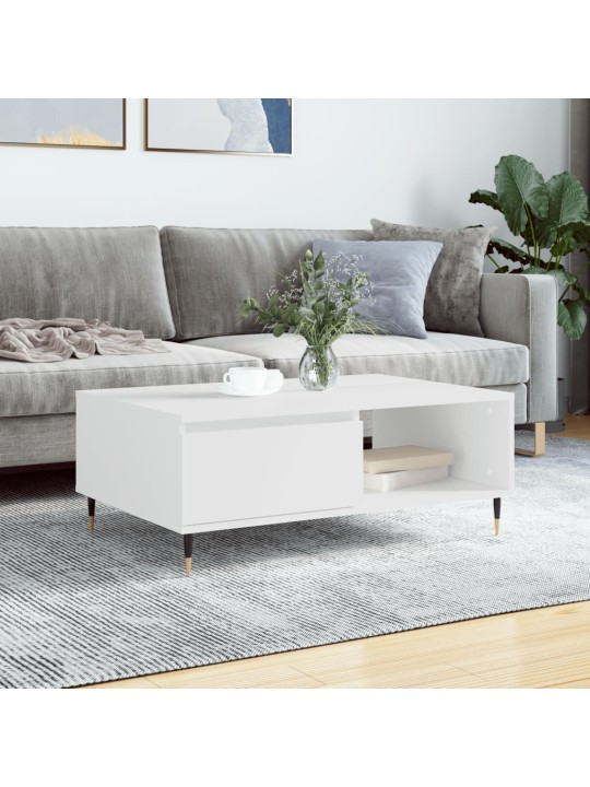 Konferenční stolek bílý 90 x 60 x 35 cm kompozitní dřevo