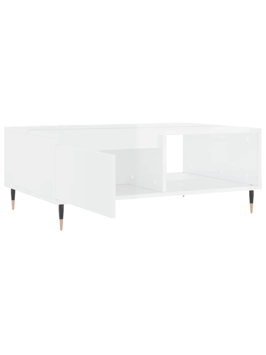 Konferenční stolek lesklý bílý 90 x 60 x 35 cm kompozitní dřevo