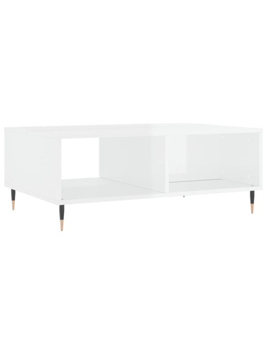 Konferenční stolek lesklý bílý 90 x 60 x 35 cm kompozitní dřevo