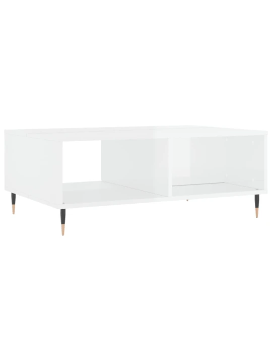 Konferenční stolek lesklý bílý 90 x 60 x 35 cm kompozitní dřevo