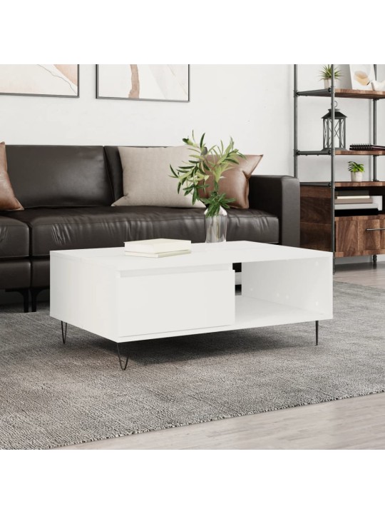 Konferenční stolek bílý 90 x 60 x 35 cm kompozitní dřevo