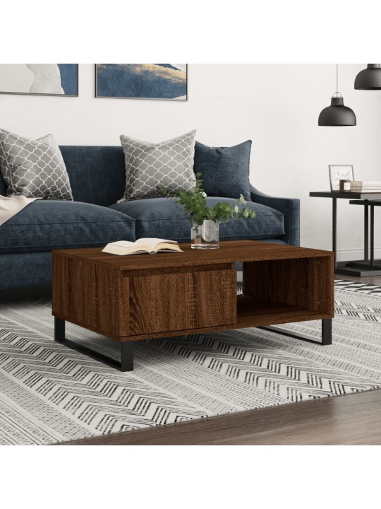 Konferenční stolek hnědý dub 90 x 60 x 35 cm kompozitní dřevo