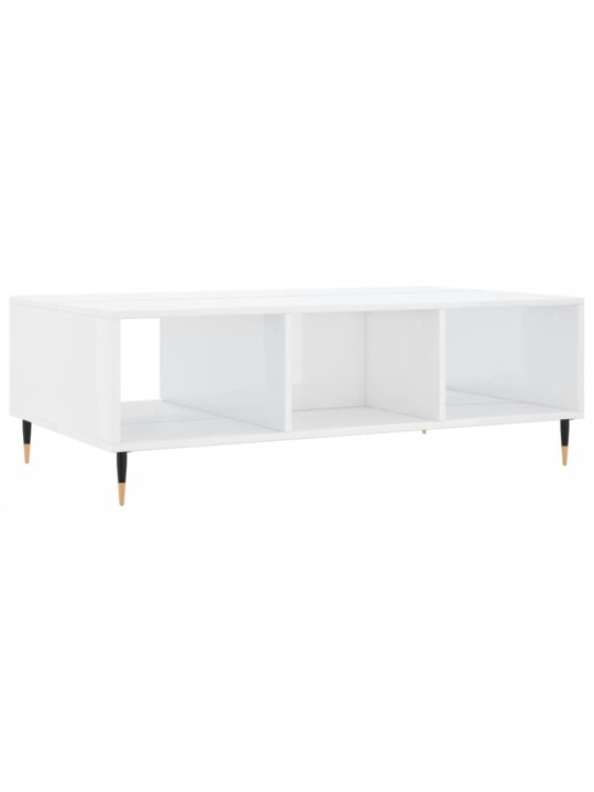 Konferenční stolek lesklý bílý 104x60x35 cm kompozitní dřevo