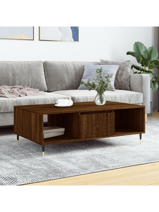 Konferenční stolek hnědý dub 104 x 60 x 35 cm kompozitní dřevo