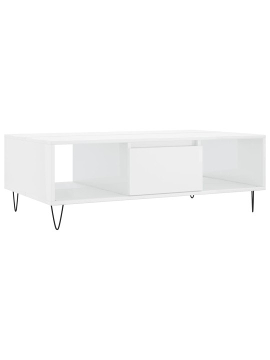 Konferenční stolek lesklý bílý 104x60x35 cm kompozitní dřevo