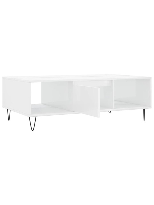 Konferenční stolek lesklý bílý 104x60x35 cm kompozitní dřevo