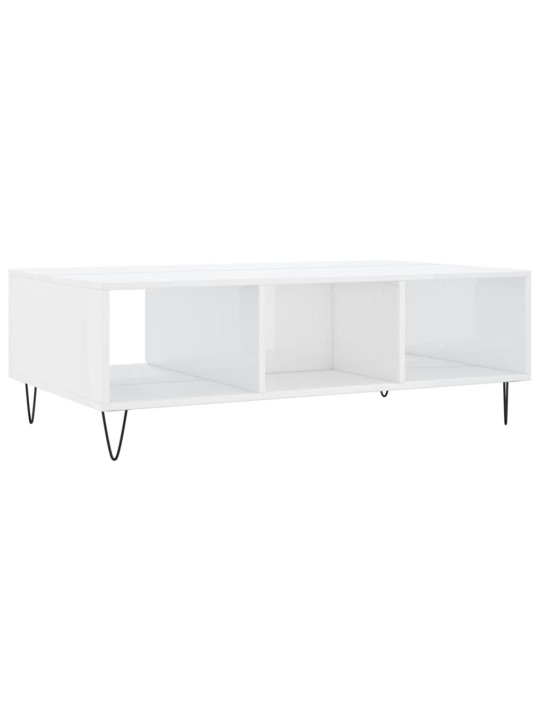 Konferenční stolek lesklý bílý 104x60x35 cm kompozitní dřevo