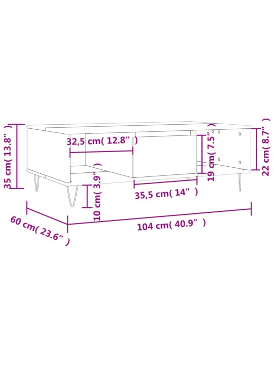 Konferenční stolek betonově šedý 104x60x35 cm kompozitní dřevo
