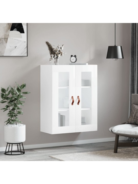 Nástěnná skříňka bílá s vysokým leskem 69,5 x 34 x 90 cm