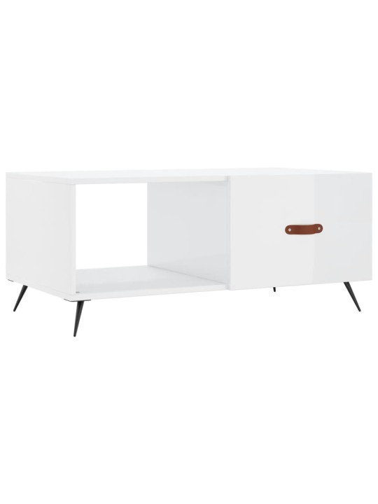 Konferenční stolek lesklý bílý 90 x 50 x 40 cm kompozitní dřevo