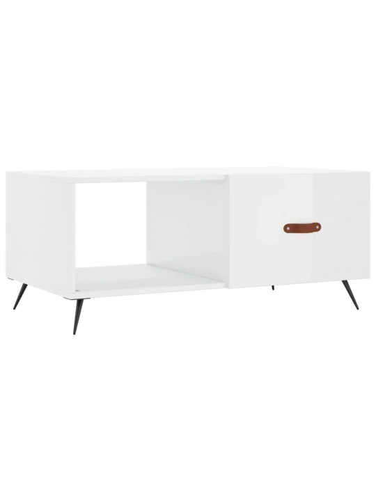 Konferenční stolek lesklý bílý 90 x 50 x 40 cm kompozitní dřevo